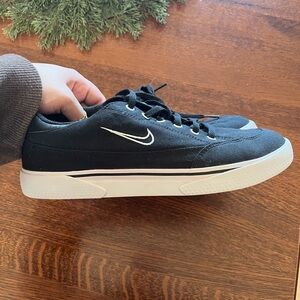 Nike Black Canvas Sneakers with White Sole